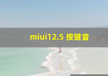 miui12.5 按键音